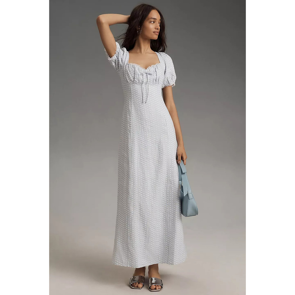 Reformation Cherise Linen Midi Dress 12 nwt